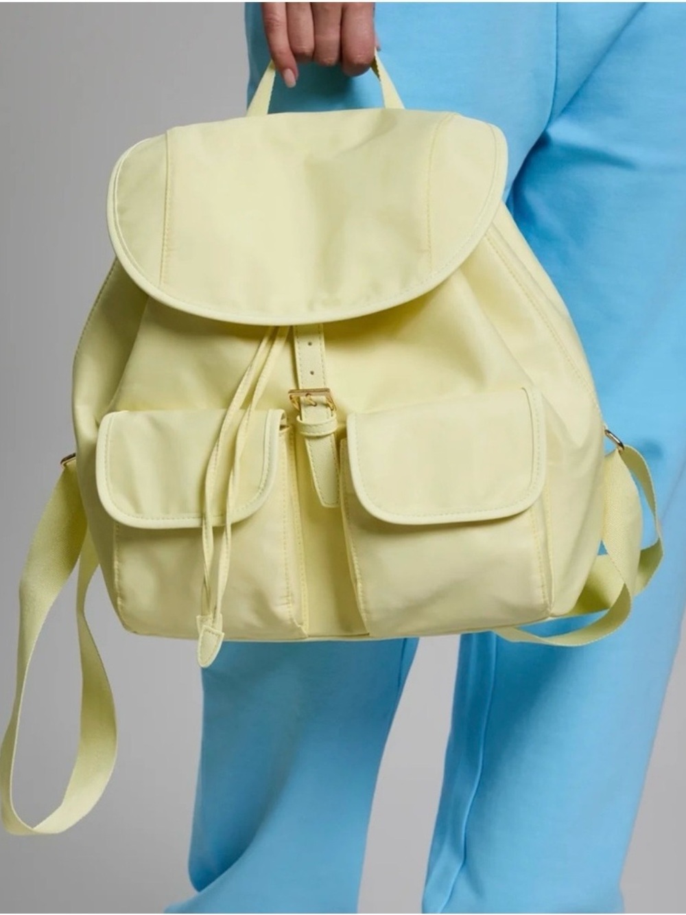 Year of Ours Pale Yellow Drawstring Backpack